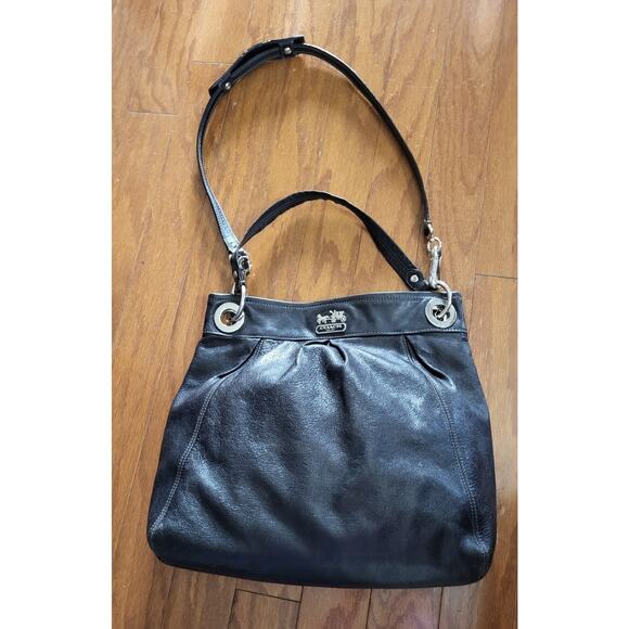 VTG Coach Hippie Leather Shoulder Bag with Crossbody Strap Black K0993-14577 - Picture 1 of 14